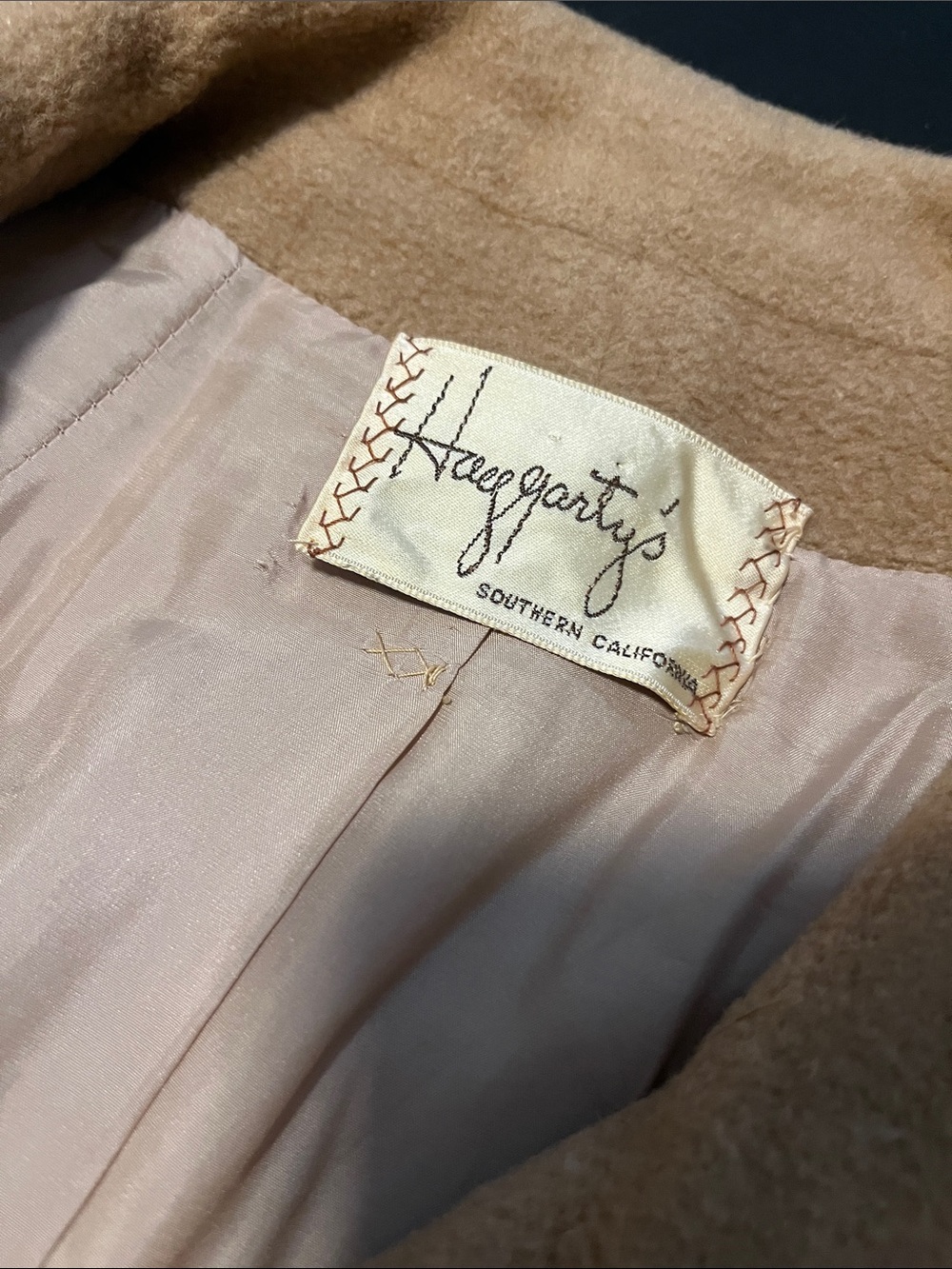 Classic Camel Pea Coat - Button Front Short Coat - Picture 11 of 12